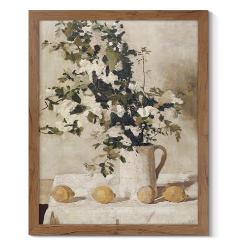 Vintage Flower Poster - Lemon Still Life Wall Decor