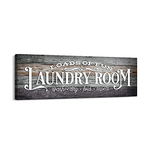 Vintage Laundry Room Sign Canvas Wall Art