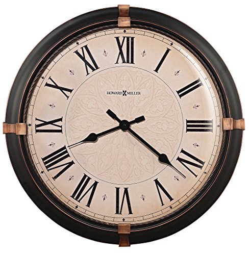 Vintage Metal Clock with Dark Rubbed Bronze Finish
