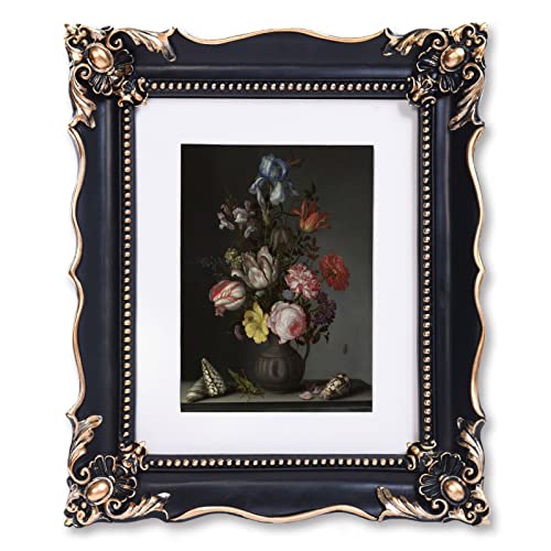Vintage Picture Frame with Embossed Flower Design