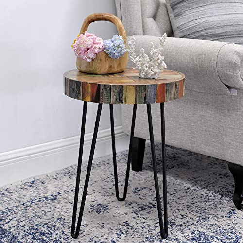 Vintage Reclaimed Wood Side Table for Rustic Charm