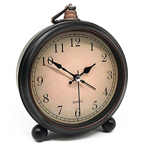 Silent Vintage Analog Alarm Clock with Night Light