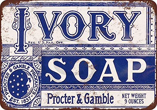Vintage Retro Ivory Soap Bar Metal Sign - Laundry Room Decor