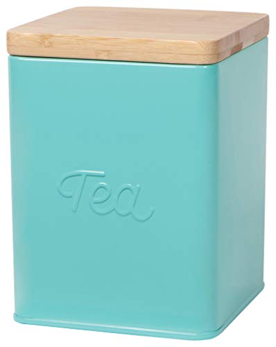 Vintage Turquoise Tea Tin with Silicone Seal