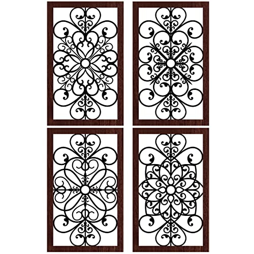 Vintage Wooden Wall Art Set - 4 Pieces