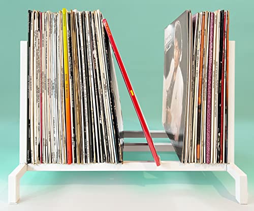 Premium Vinyl Record Storage - White - Fits 110 Albums/LPs