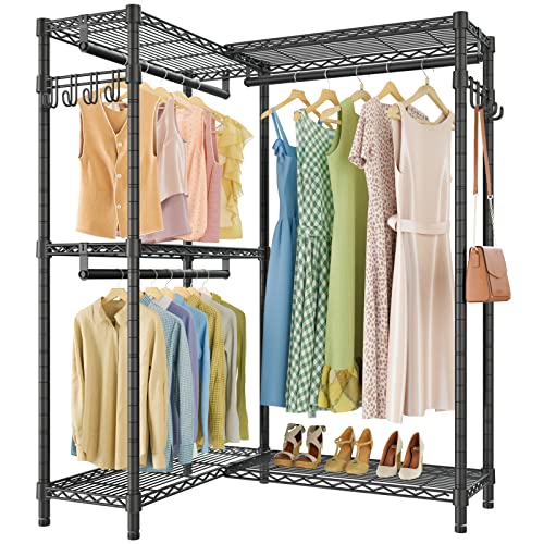 VIPEK L50 Protable Closet Rack Large Corner Freestanding Wardrobe Closet, Multi-functional L Shaped Clothes Rack Heavy Duty Metal Clothing Rack for