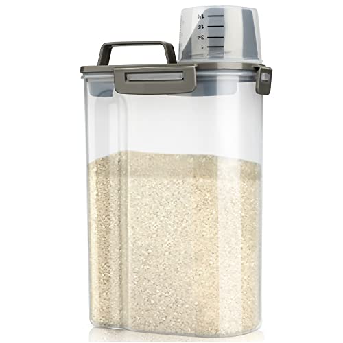 Tomus-UNI 26.5 Lbs Rice Dispenser, Large Sealed Integrated Grain Storage  Container with Measuring Cup, Food Dispenser Kitchen Organization for Rice