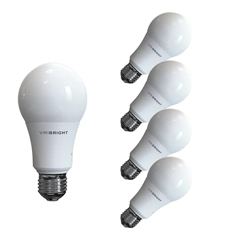 Viribright 100W Equivalent LED Light Bulbs, Daylight (6500K) 13W A19, Medium Screw (Edison) Base, 1500 Lumens, Non-Dimmable, General Purpose, UL Listed, (4-Pack), White (751659)