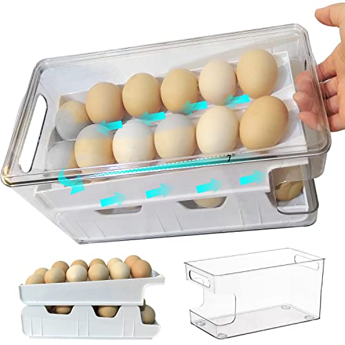 Virmate Rolling Egg Holder for Refrigerator