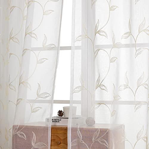 VISIONTEX Sheer Curtains 108 inch Length - Elegant Window Drapes