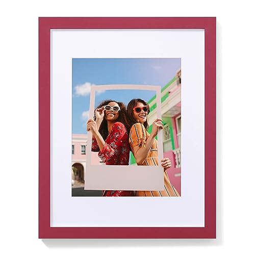 Vittanly 11x14 Picture Frame, Engineered Wood with Plexiglass - Red, 1 Pack