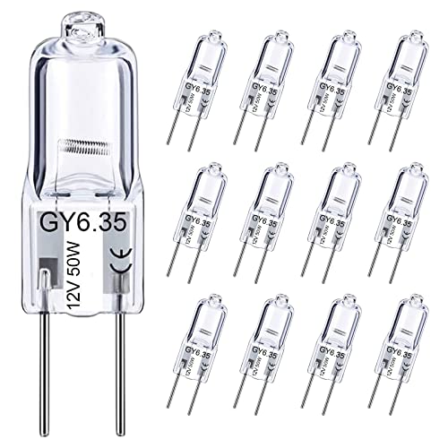 VITUNOV GY6.35 Halogen Bulb 50W Dimmable 12V (12 Pack)