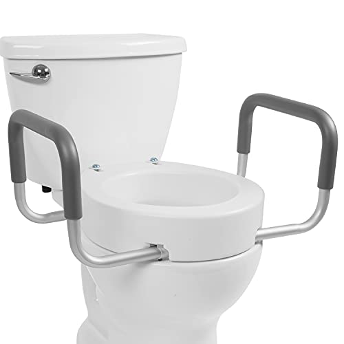 Vive Toilet Seat Riser with Handles - Elderly and Handicap Accessibility