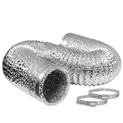 VIVOHOME 4" 25ft Aluminum Flexible Dryer Vent Hose with 2 Clamps Pack of 1