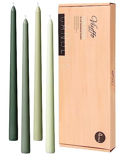 Viyffo 12 Inch Green Taper Candles
