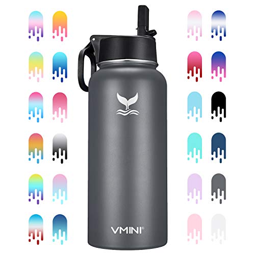 Vmini Water Bottle - Wide Mouth, 18/8 Stainless Steel, 32 oz