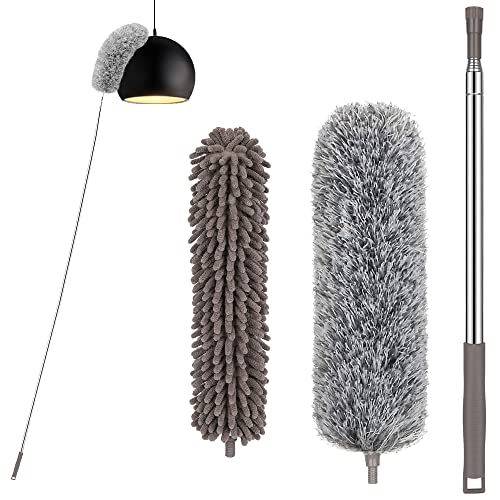 VMVN Microfiber Duster with Extension Pole for Cleaning