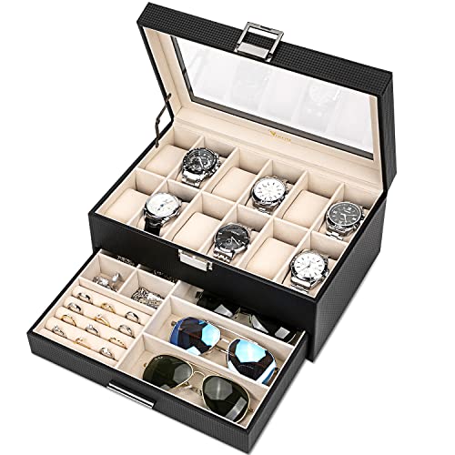 Voova 2 Layer Large Watch and Jewelry Storage Box