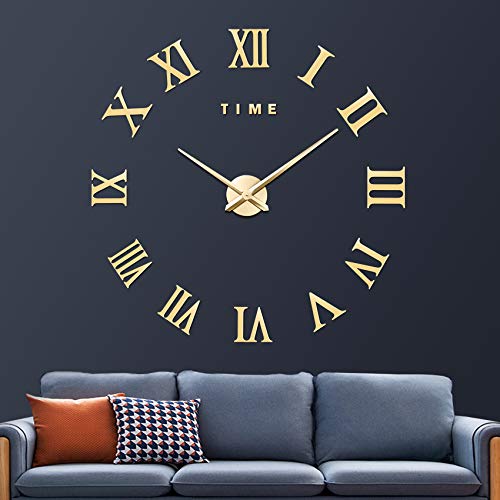 Giant Roman Numerals DIY Wall Clock in Gold