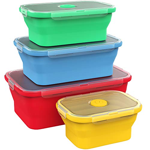 Minimal - 100% Silicone Collapsible Storage Containers - exist green