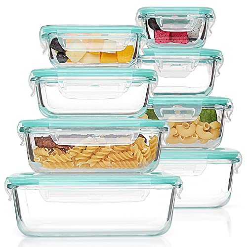 Vtopmart 8 Pack Glass Food Storage Containers with Lids