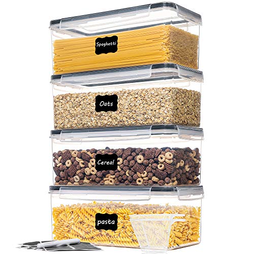 Tall Airtight Food Storage Containers with Lids - for Spaghetti, Noodl –  Dwellza