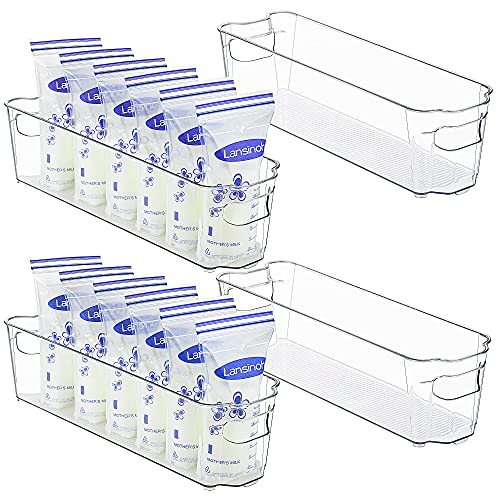 Vtopmart Breastmilk Storage Container Set - Clear Freezer and Fridge Organizer Bins