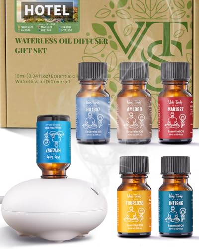 VTS Waterless Diffuser & Hotel Scent Oils Set: Top 6 Aromatherapy Blends