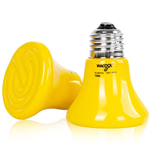 Color Changing Ceramic Reptile Heat Lamp Bulbs 75W - 2 Pack