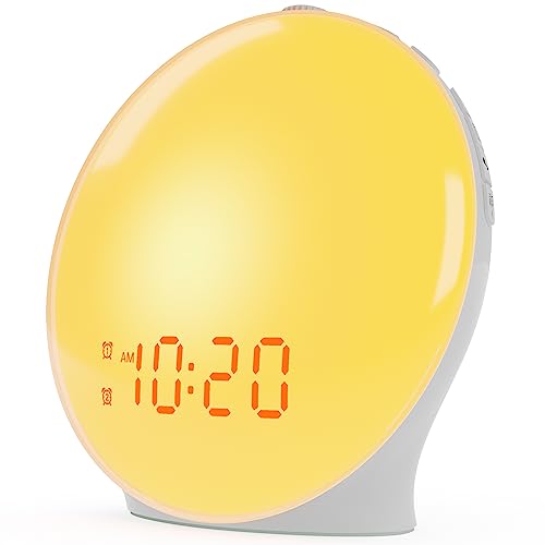 JALL Kids Sunrise Alarm Clock: Dual Alarms, FM Radio, Relaxing Sounds
