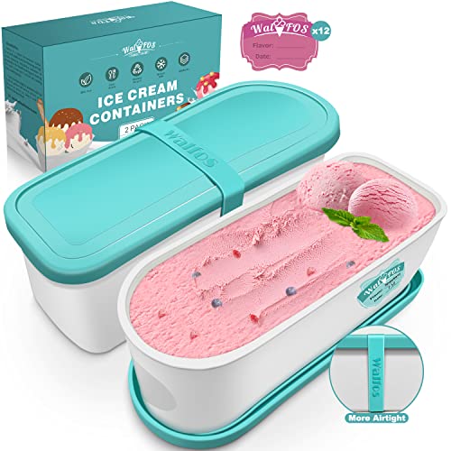 Walfos Ice Cream Containers - Homemade Ice Cream Storage Set