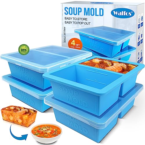 Walfos Silicone Freezer Molds with Lid