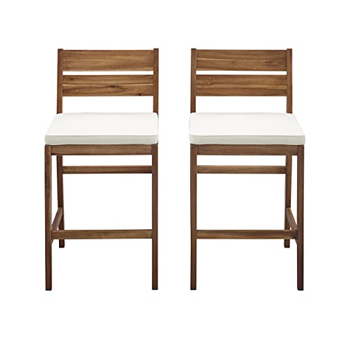 Walker Edison Outdoor Patio Acacia Wood Chair Set