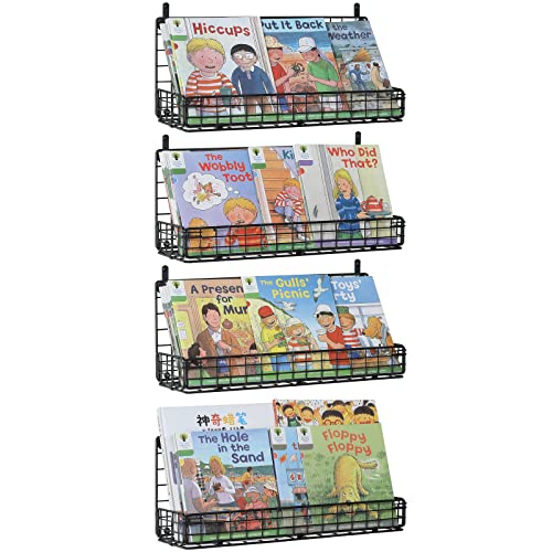 Wall Mounted Kids Bookshelf - Set of 4
