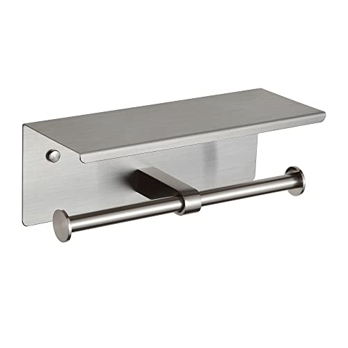 Wall-Mounted Toilet Paper Holder with Shelf