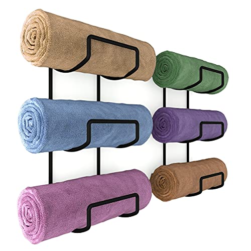 Metal Adjustable Wall Rack, Multi-Purpose Shelf for Foam Roller Racks Yoga  Mat Storage Exercise Mat Organizer Bath Towels Holder for Your Fitness  Class or Home Gym Bathroom, Up to 20Lbs - （4