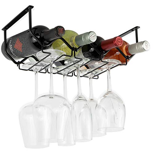 Wallniture Piccola Wine Rack & Glasses Holder