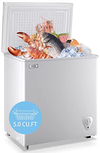 Wanai 5.0 Cu.Ft Small Deep Freezer with Adjustable Temperature