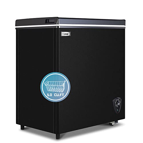 WANAI Chest Freezer 5.0 Cu. Ft Black