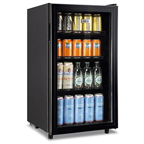 125-Can Glass Door Beverage Cooler with LED Lights
