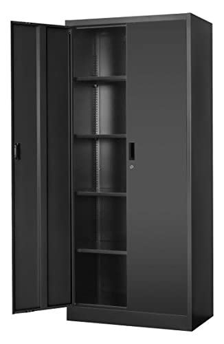Wanfu Metal Storage Cabinet with Locking Doors and Adjustable Shelves
