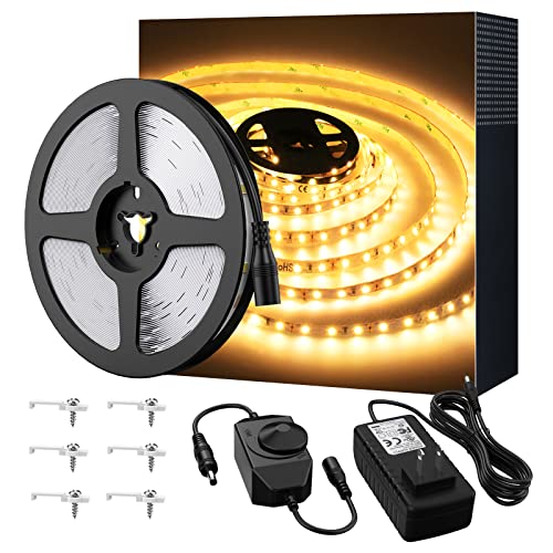 Warm White LED Strip Lights, 16.4ft Dimmable Rope Light