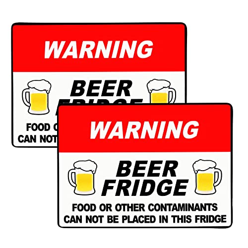 Warning Beer Fridge Magnet Set