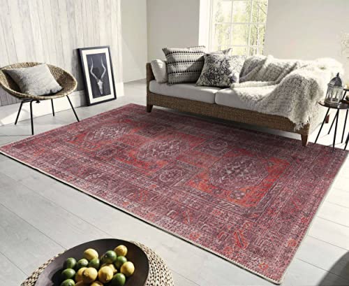Washable Area Rug with Non Slip Backing