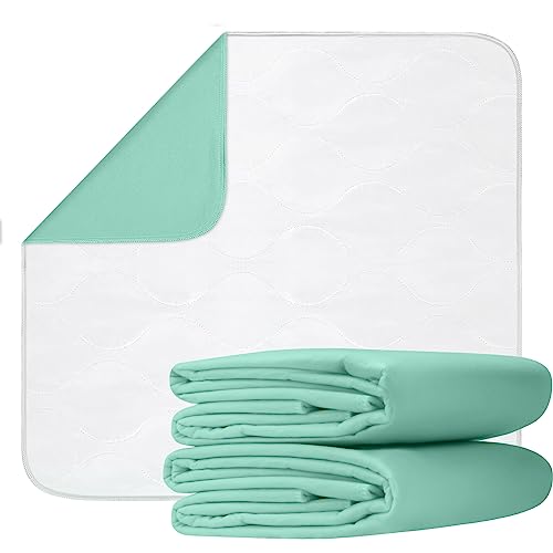 Improvia 34 x 36 Washable Underpads, Heavy Absorbency Reusable Bedwetting Incontinence Pads - Blue, Pack of 4