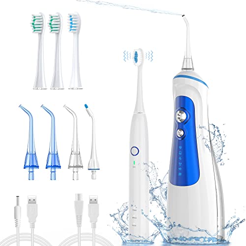 Water Dental Flosser with Electric Toothbrush Combo