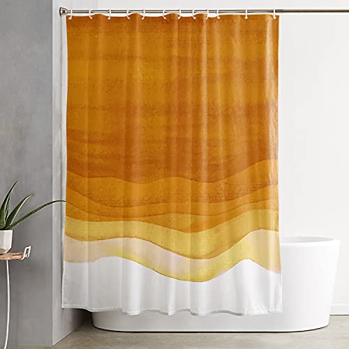 Watercolor Orange Gradient Shower Curtain Set