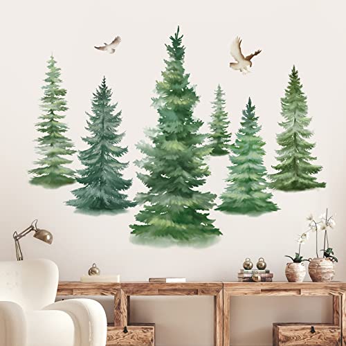 Watercolor Pine Tree Wall Decals