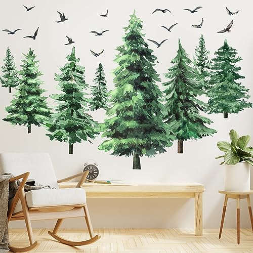 Watercolor Pine Tree Wall Decals